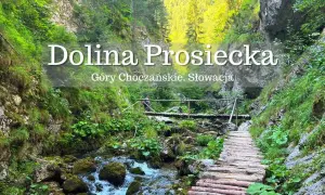 Malownicza Dolina Prosiecka w Górach Choczańskich to idealne miejsce, by odkryć, co zwiedzić na Słowacji. Drewniany chodnik wzdłuż potoku.