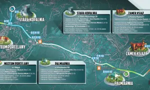 Mapa atrakcji Wałbrzycha: Zamek Książ, Stara Kopalnia, Muzeum Porcelany, Palmiarnia. Zaplanuj zwiedzanie!