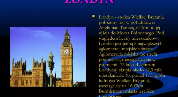 Londyn, stolica Wielkiej Brytanii, to fascynujące miasto. Oto ciekawostki o Londynie: jest jedną z największych aglomeracji świata.
